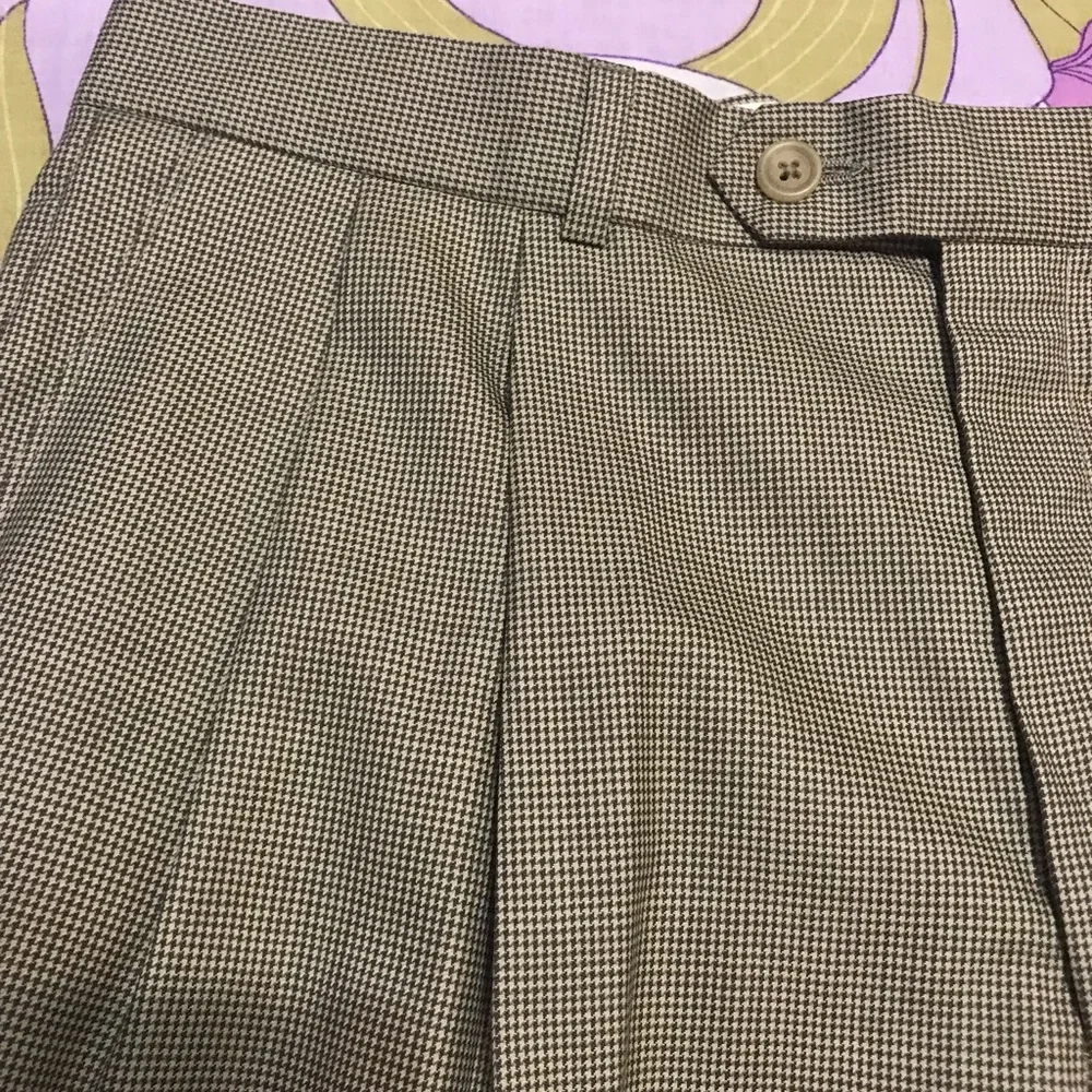NWT Ralph Lauren Men’s Wool Trouser Pleated front Tan/Ivory suit pants
